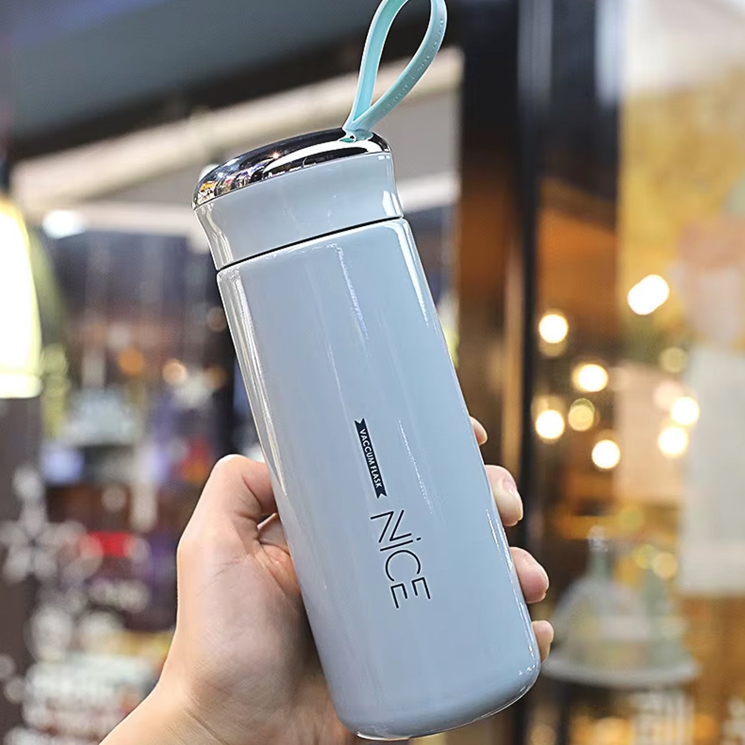 Water bottle 400ml leak proof, glass water bottle with daily water intake for gym and children, Nice Bottle (1 pc / Light Blue Color) Water bottle 400ml leak proof, glass water bottle with daily water intake for gym and children, Nice Bottle (1 pc / Light Blue Color)